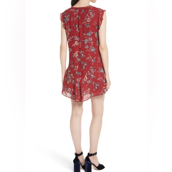 Joie Almarie B Silk Floral Dress Tandoori Red Size Small - Picture 2 of 13